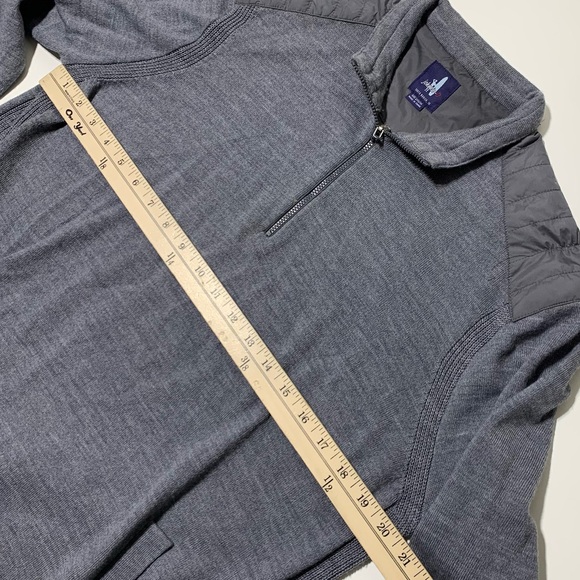 Johnnie-o 50% Merino Wool Quarter Zip Sweater Pullover Gray Mens Size M - Picture 4 of 6
